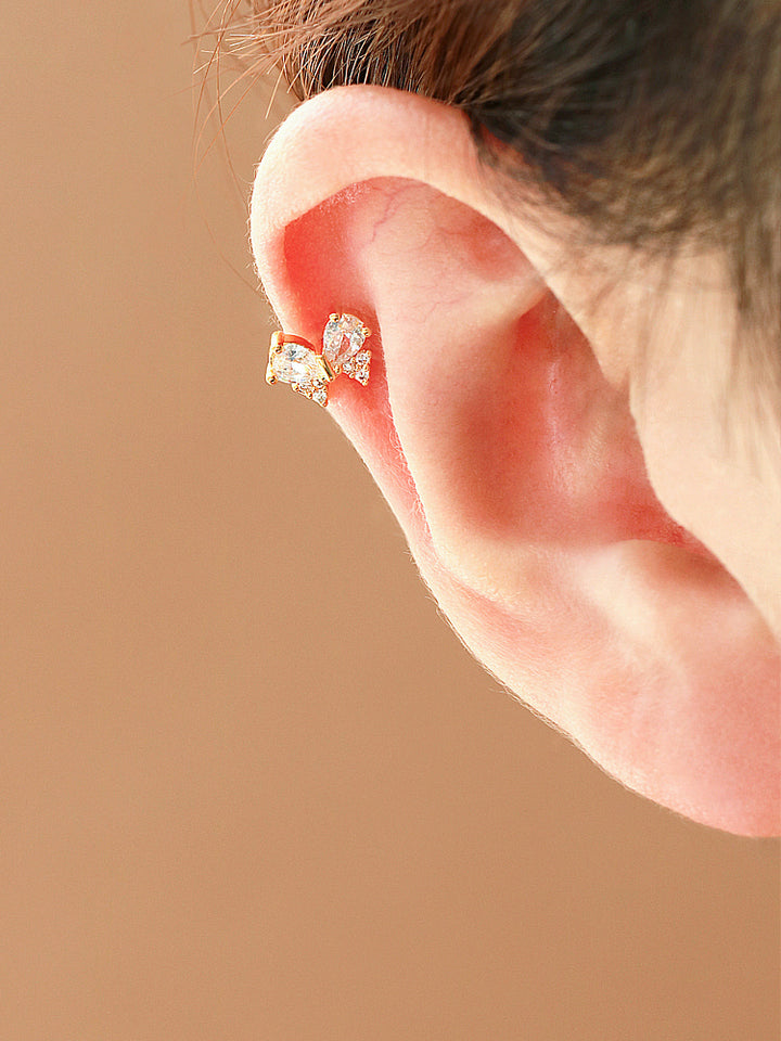 Ribbon cubic Cartilage earring