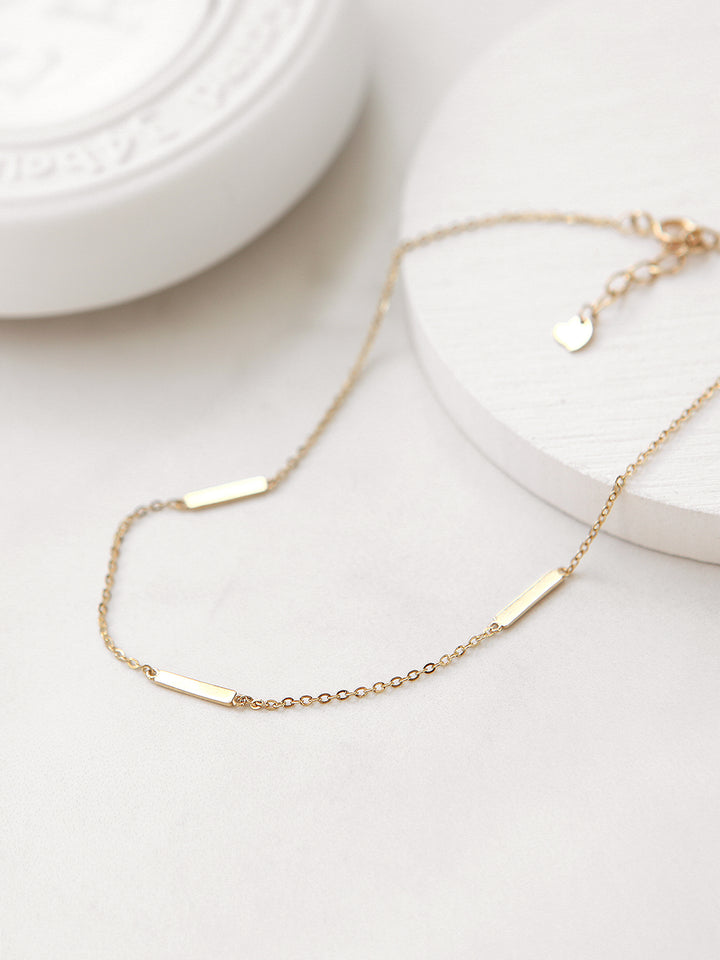 14K 18K Gold simple stick anklet