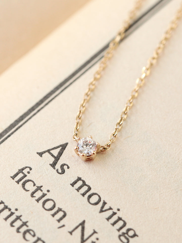 14K 18K Gold Delicate CZ Necklace