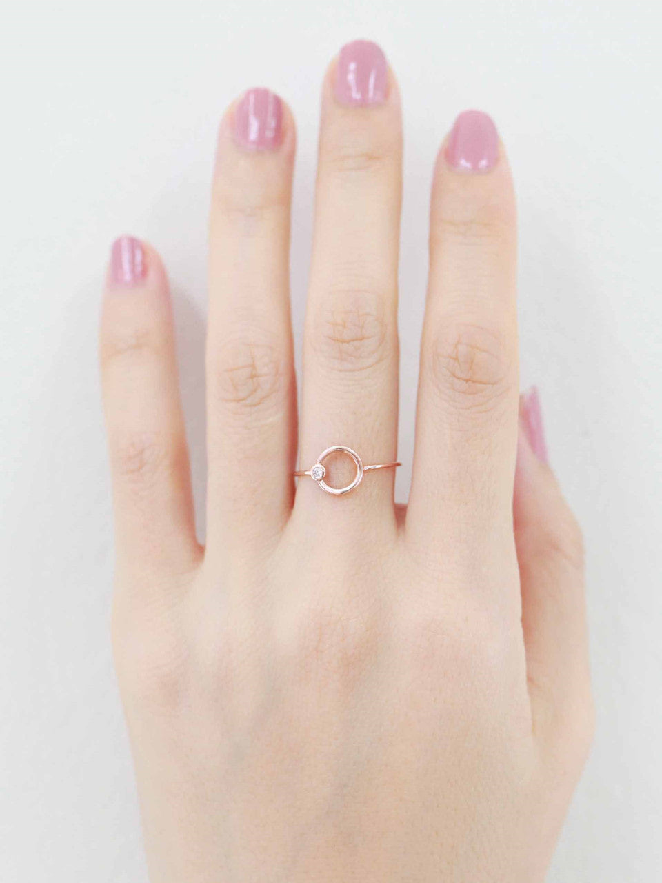 14K Gold Circle Cubic Ring