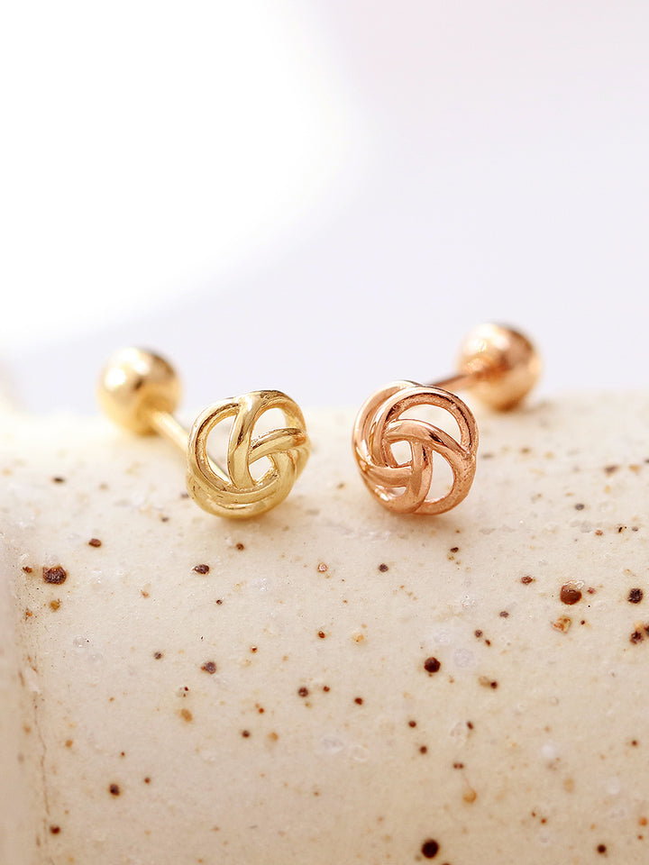 14K gold Tornado Ball cartilage earring 20g