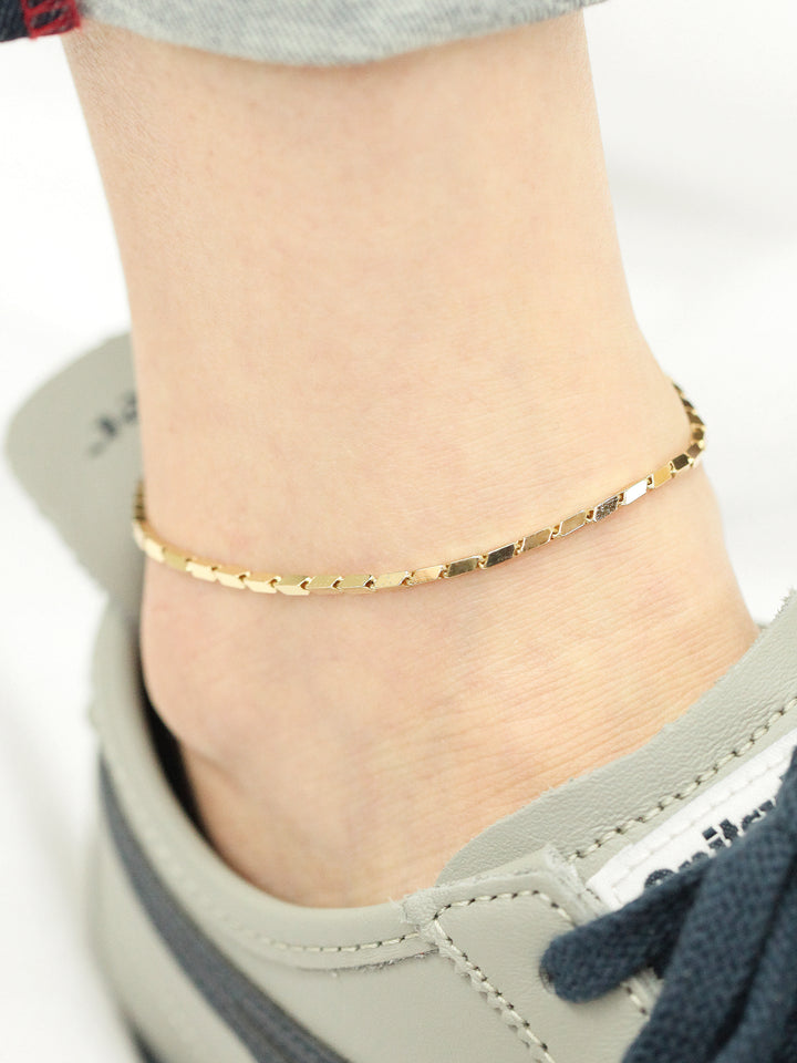 14K 18K Gold Style Chain Anklet Bracelet