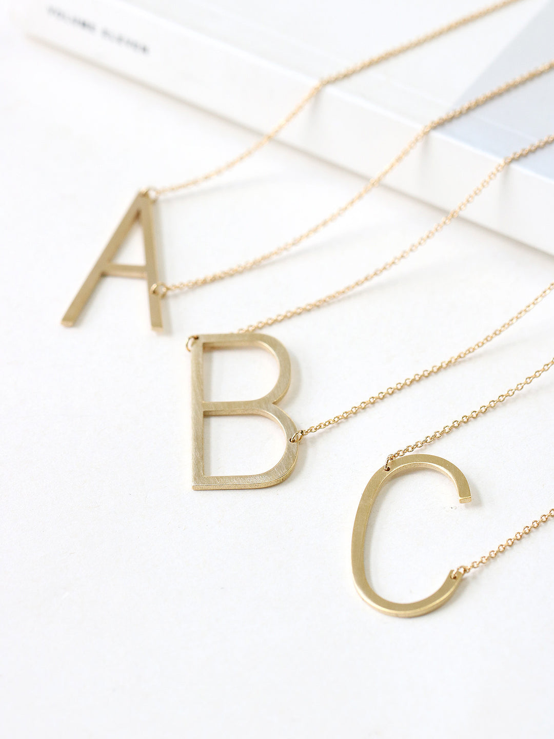 Sideways Initial necklace large A-Z