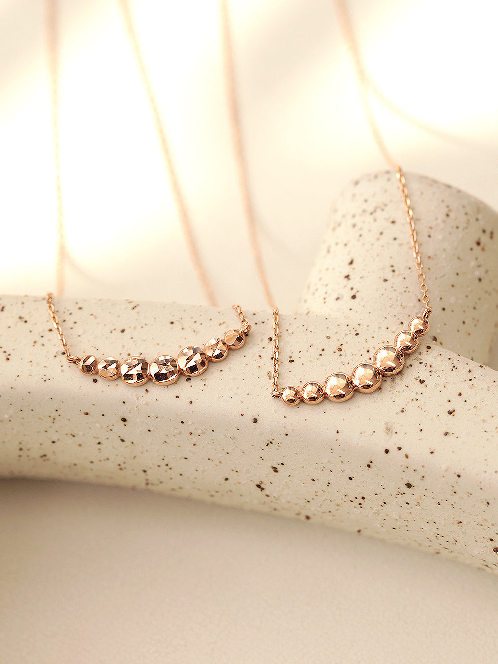 14K 18K Gold Bubble Ball Cutting Necklace