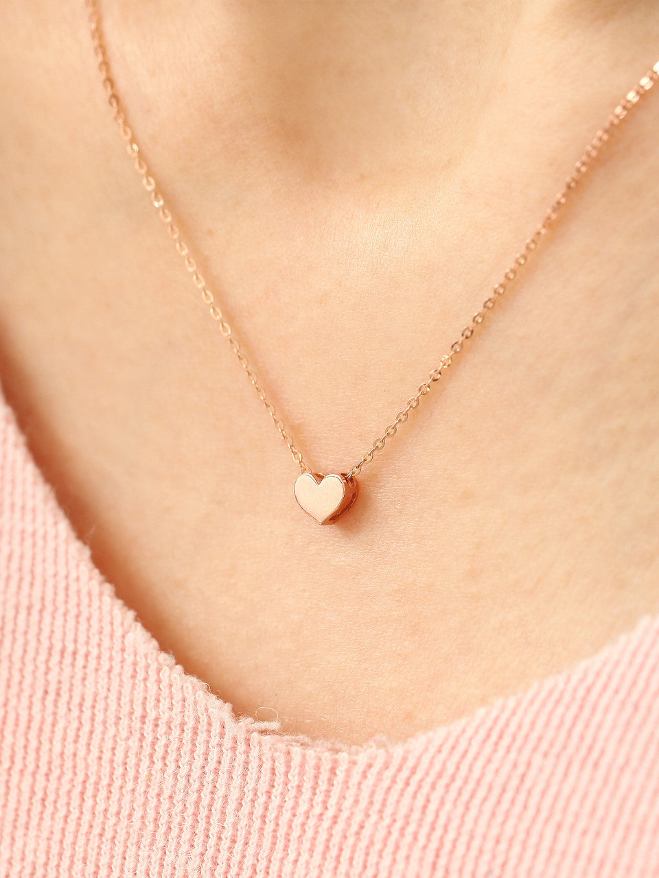 14K 18K Gold Mini Heart Necklace