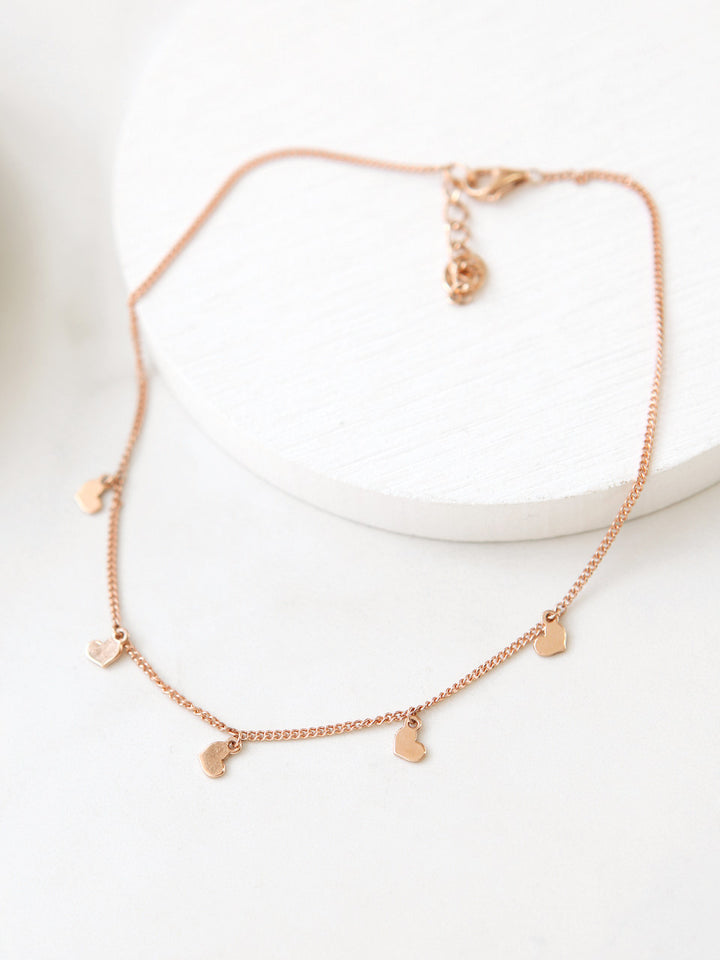 14K 18K Gold Heart Anklet