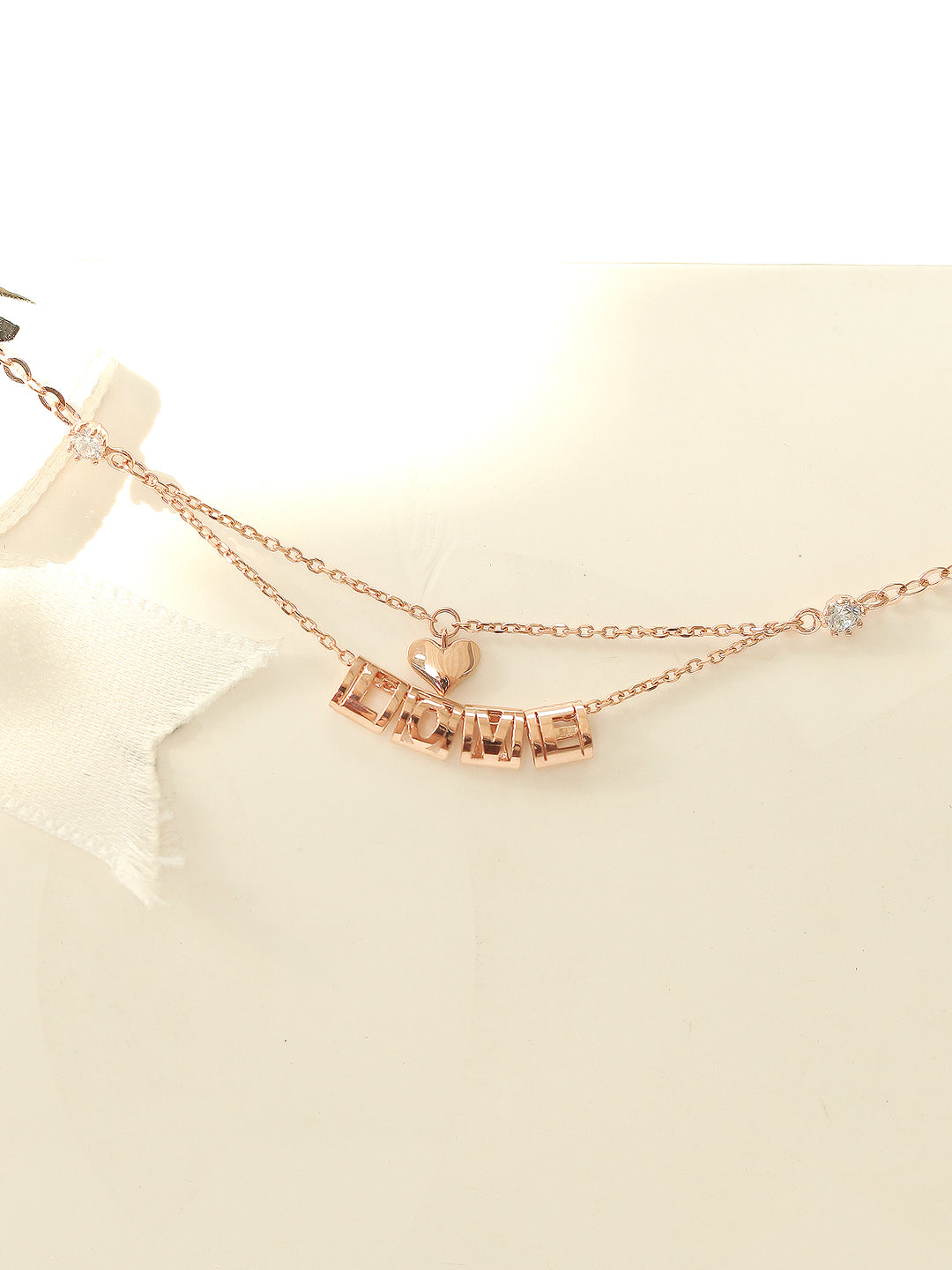 14K 18K Gold Love Heart Chain Anklet