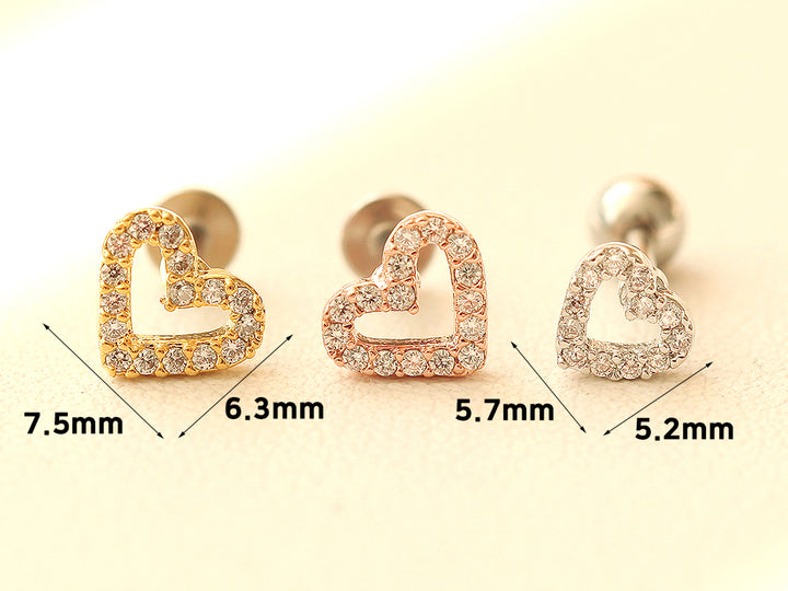 Dainty Open Heart Cartilage earring