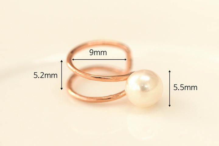 14K Gold Natural Pearl Ear Cuff