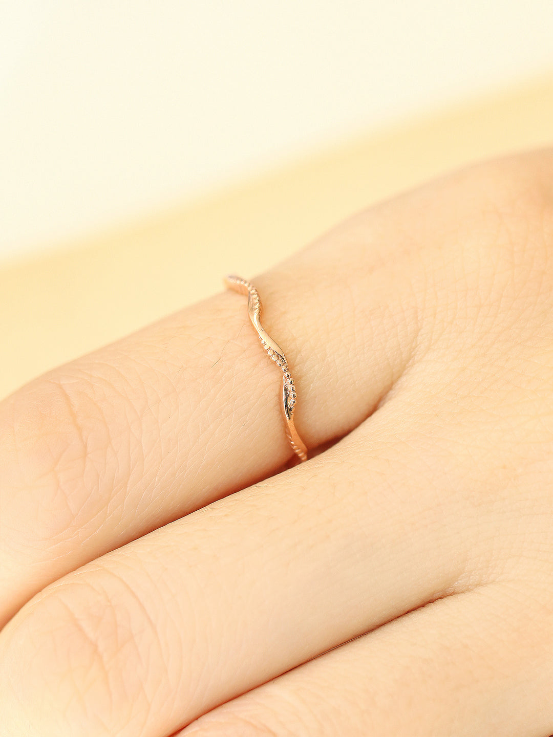 14K 18K Gold Wave Layered Ring