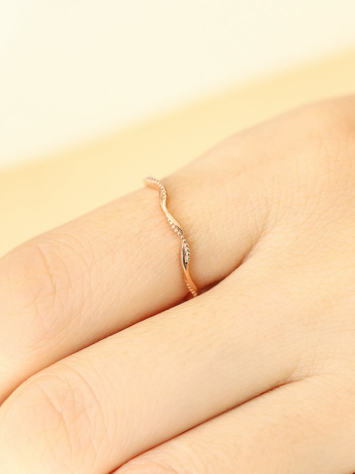 14K 18K Gold Wave Layered Ring