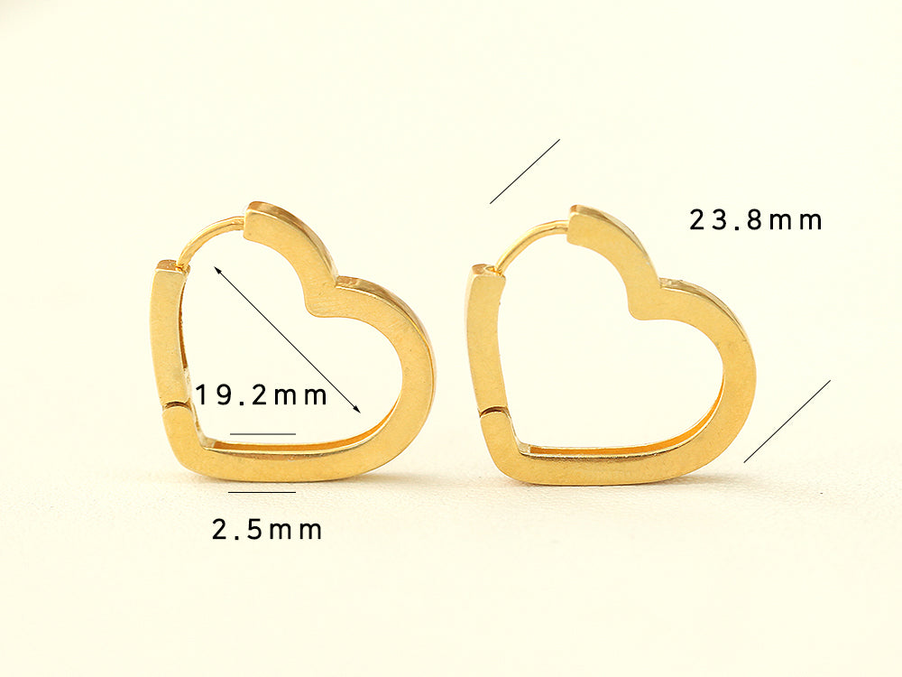 925 Silver Heart Hoop Earring