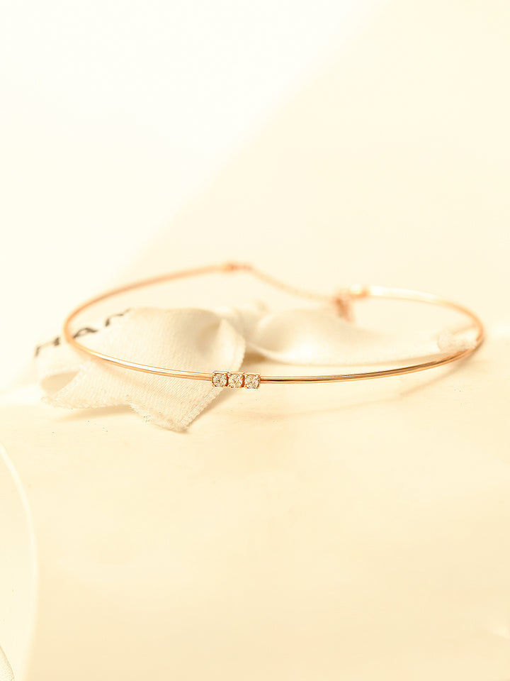 14K Gold Slim Mini Cubic Bangle