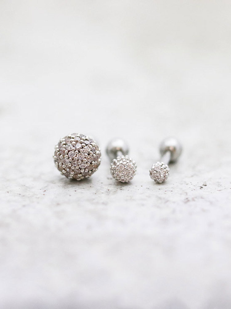 Pave Cubic ball Cartilage earring