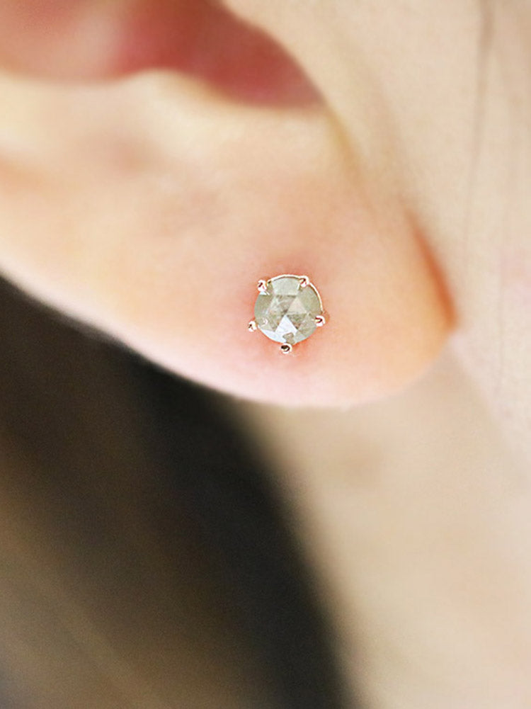 14K Gold Rough Diamond Cartilage Earring 4mm 18g