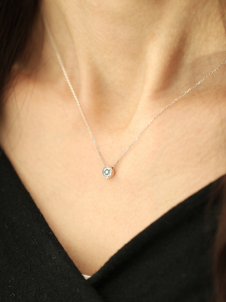 14K 18K Gold White Blue Diamond Necklace