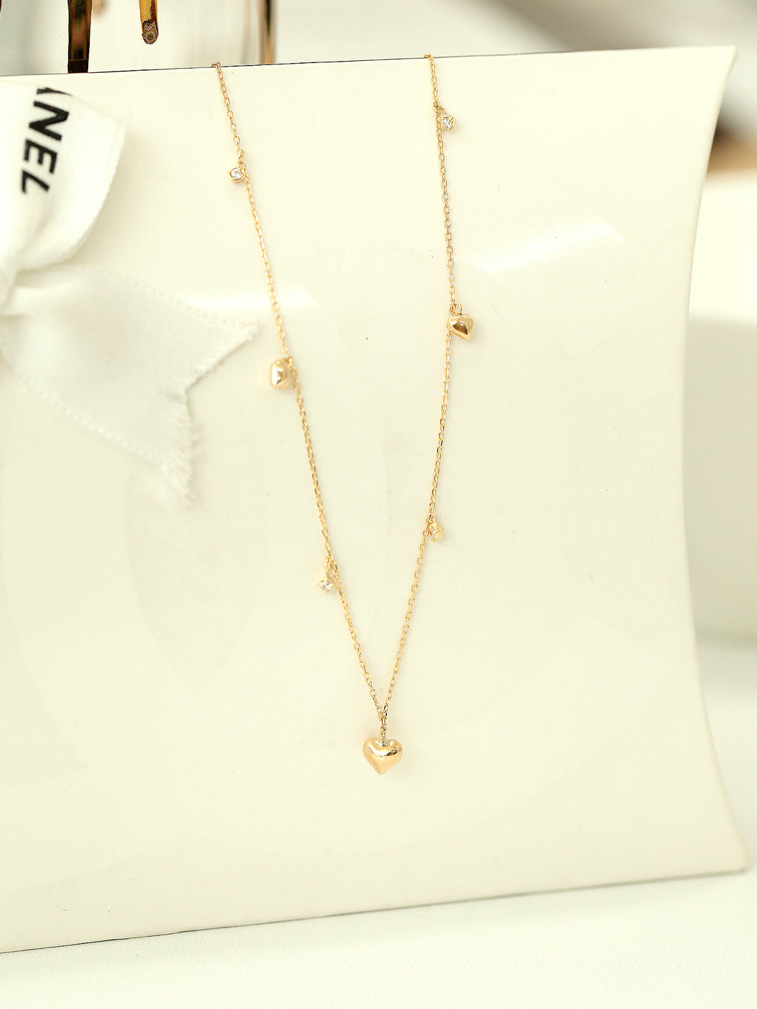 14K Gold Dainty Heart Necklace