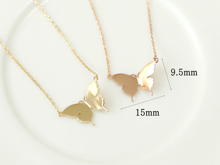 14K 18K Gold Butterfly Necklace