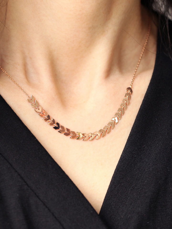 14K 18K Gold Bay Leaf Necklace