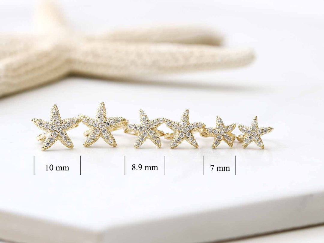 14K Gold Starfish Hoop Earring