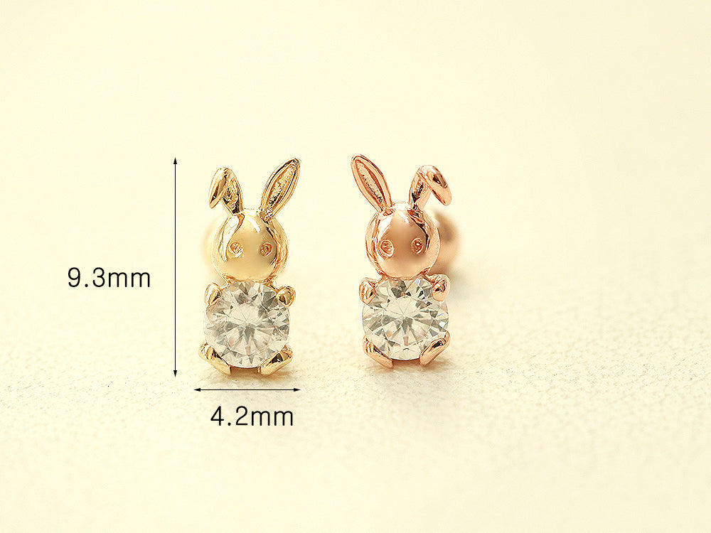 14K Gold Cubic Rabbit Cartilage Earring 20G18G