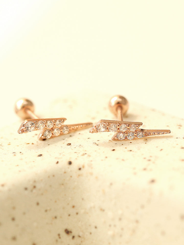 14K gold Cubic Thunder cartilage earring 20g