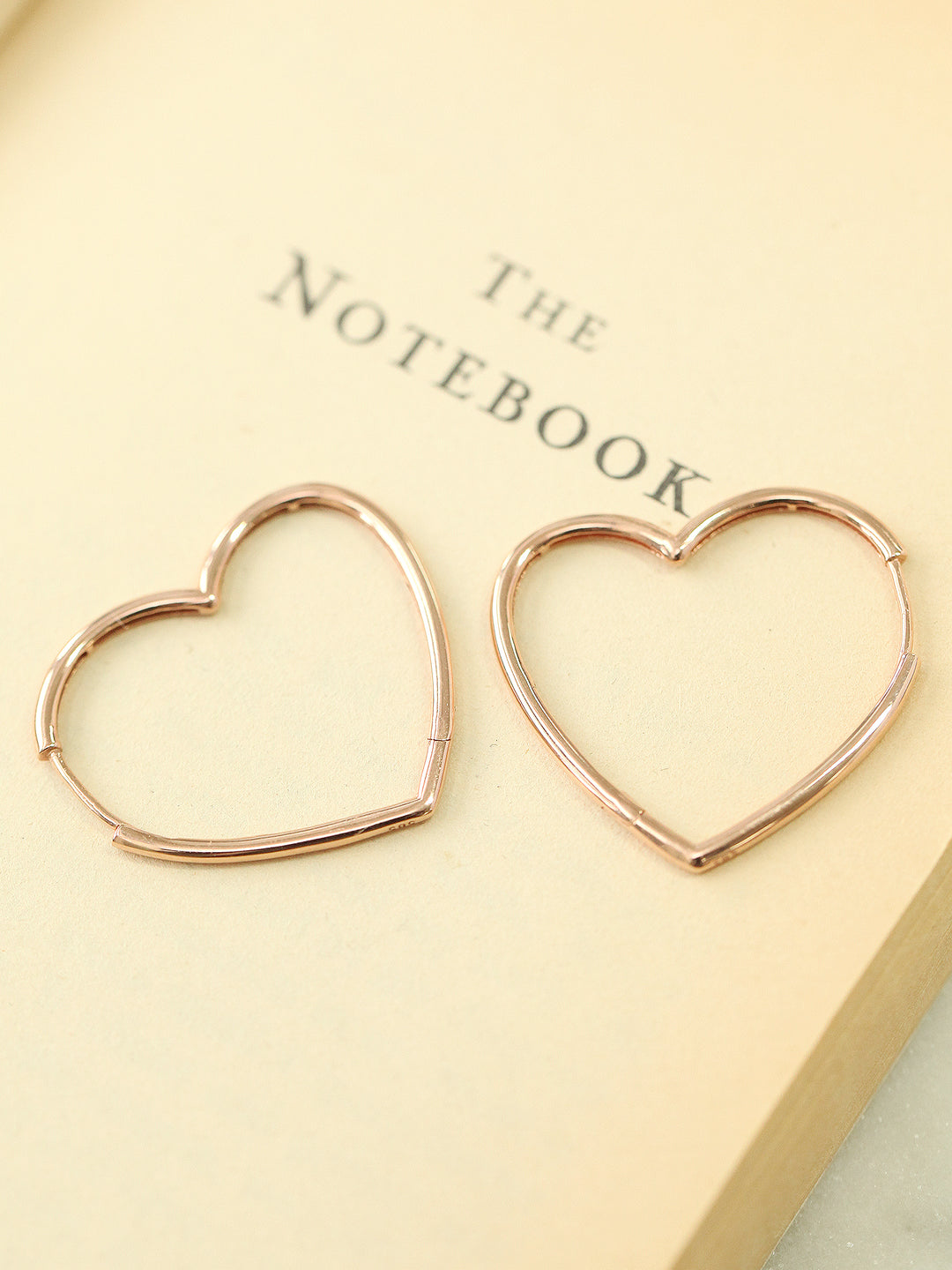 14K Gold Heart Hoop Earring