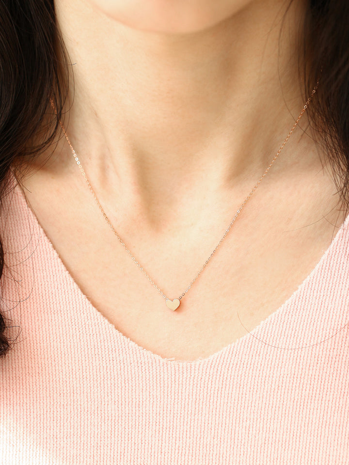 14K 18K Gold Mini Heart Necklace