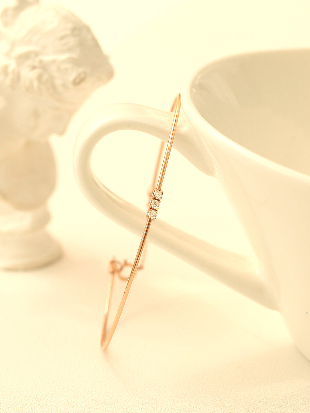 14K Gold Slim Mini Cubic Bangle