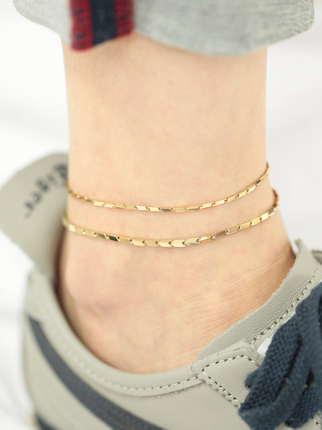 14K 18K Gold Style Chain Anklet Bracelet