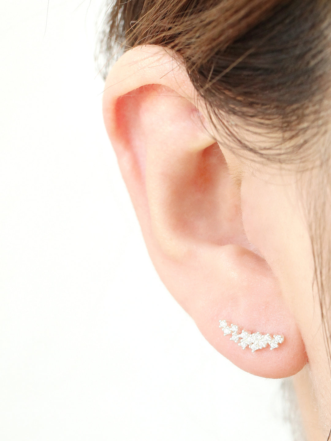 925 Silver Crown cartilage earring 16g