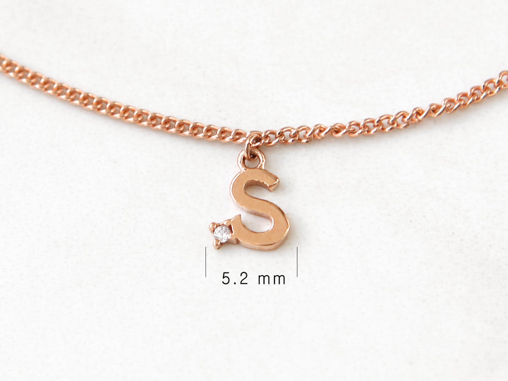 14K 18K Gold Initial Cubic anklet Bracelet