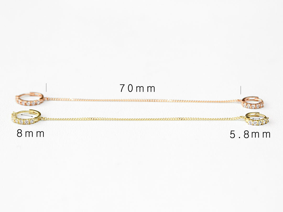 14K Gold Cubic Hoop Layered Earring