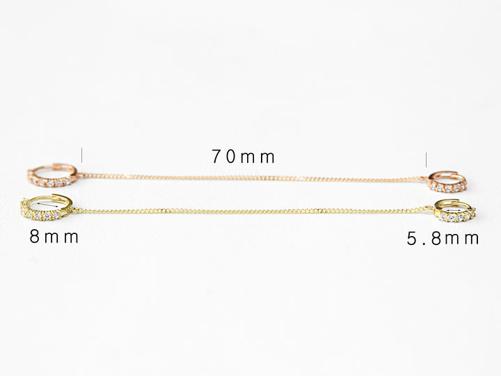 14K Gold Cubic Hoop Layered Earring