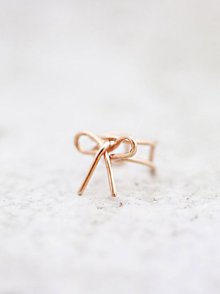 14K Gold ribbon ear cuff