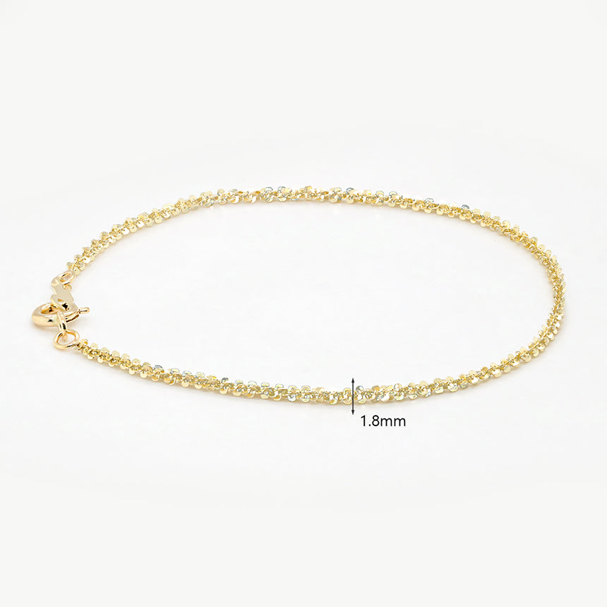 14K 18K Gold Glittering Sequins Bracelet