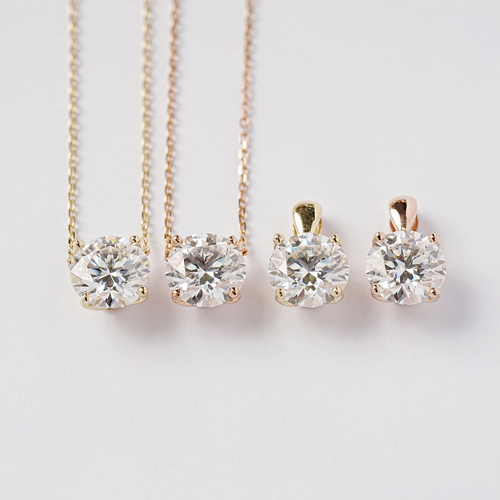 14K 18K Gold 2 Karat Moissanite Necklace