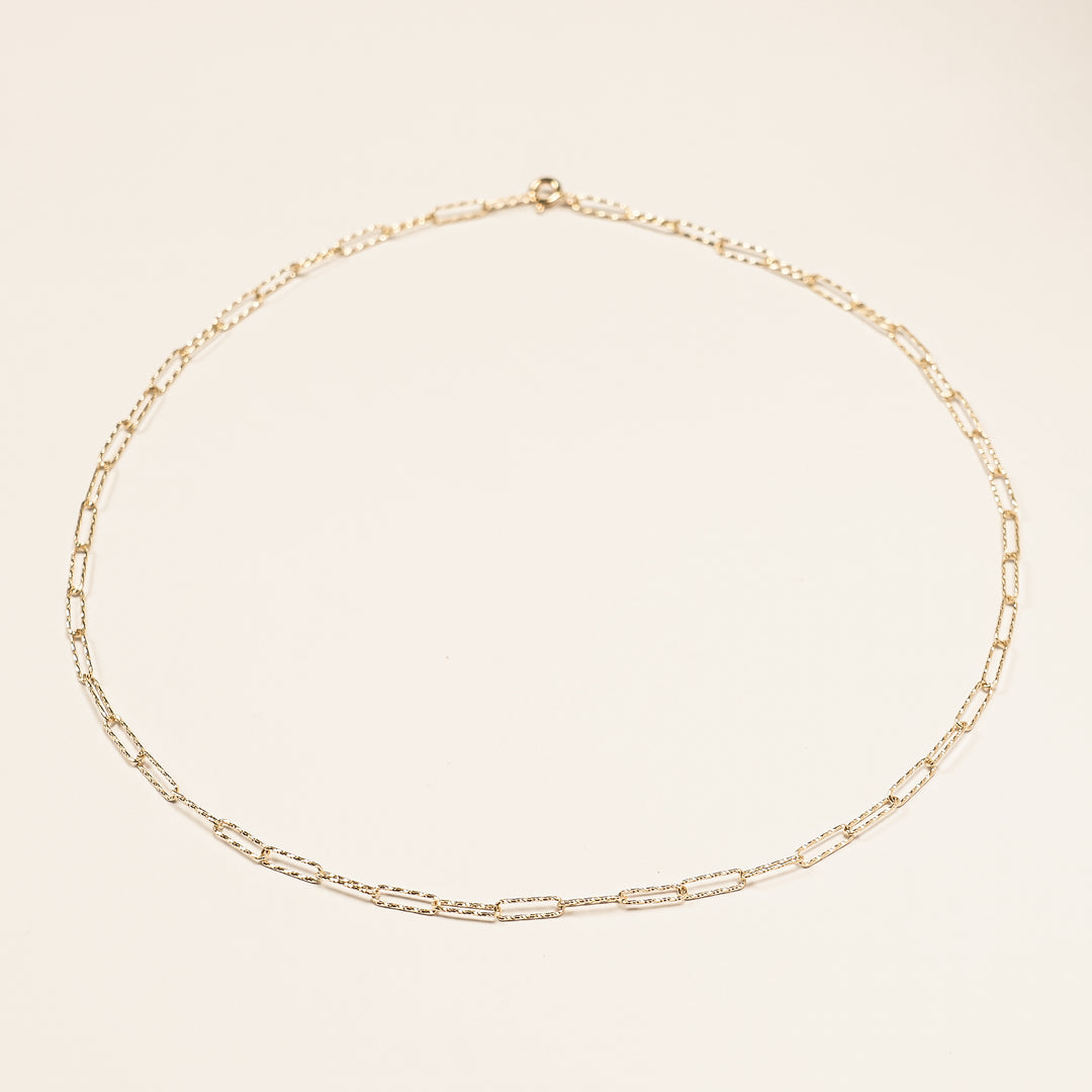 14K Gold Link Clip Chain Necklace