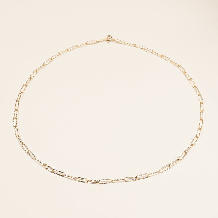 14K Gold Link Clip Chain Necklace