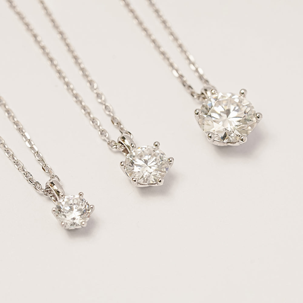 14K 18K Gold Moissanite Crown Necklace