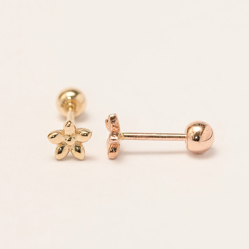 14K Gold Wild Flower Cartilage Earring 20G18G16G