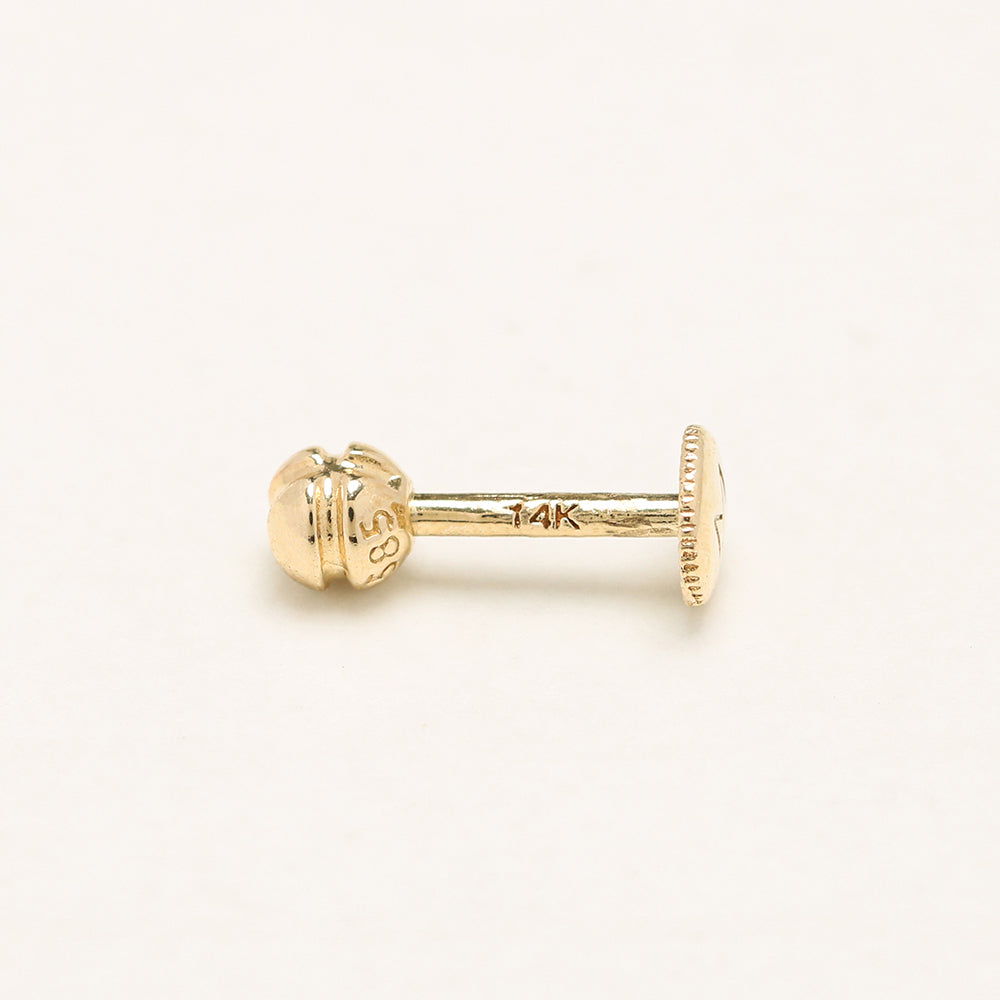 14K Gold Two way Cutting line Ball Labret Piercing 18g16g