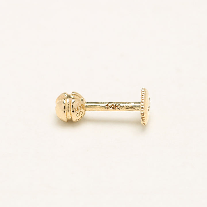 14K Gold Two way Cutting line Ball Labret Piercing 18g16g