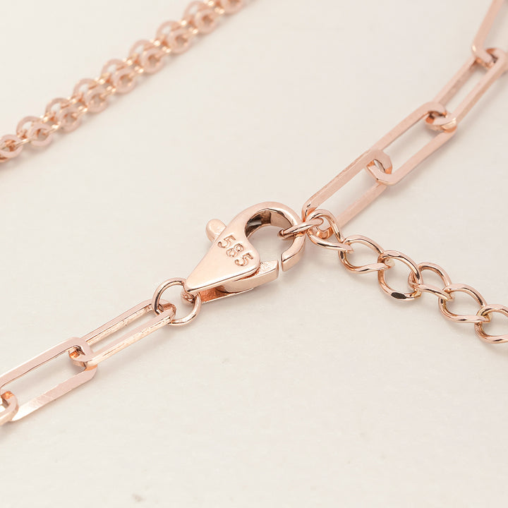 14K 18K Gold Cutting Heart Bracelet Anklet