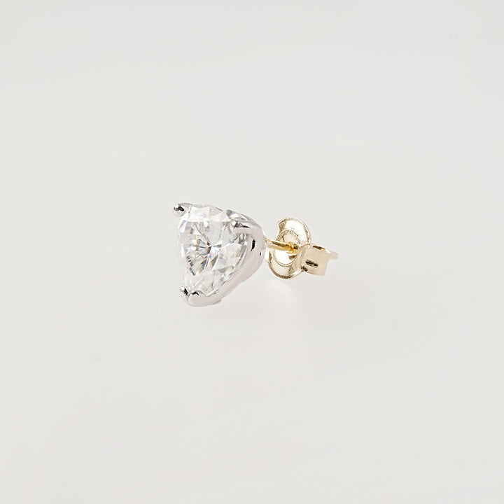 14K Gold Moissanite Glory Heart Stud Earring