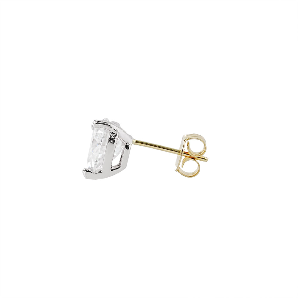 14K Gold Moissanite Glory Heart Stud Earring