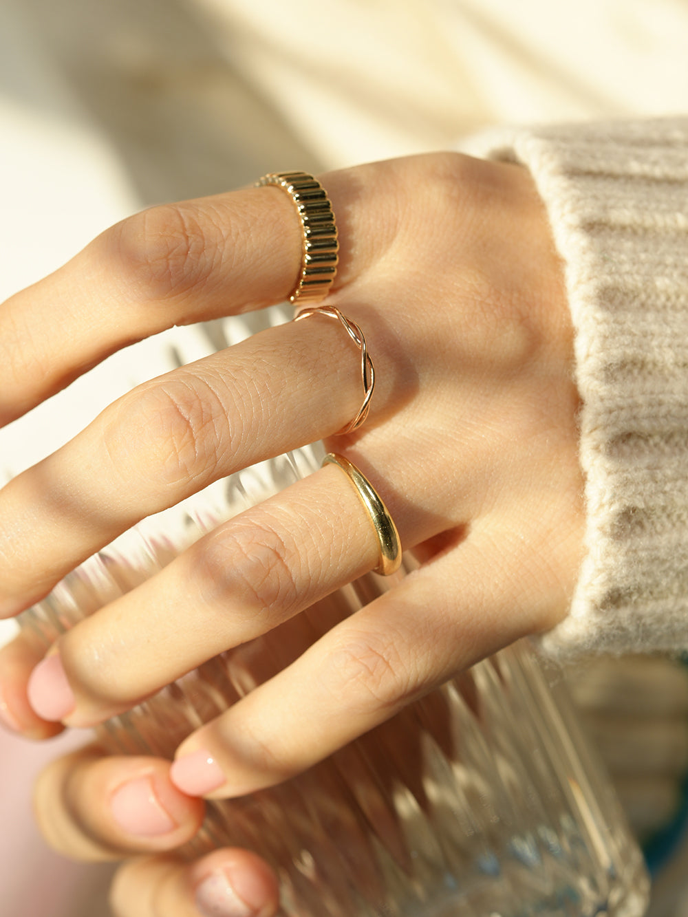 14K 18K Gold Embossed Ring