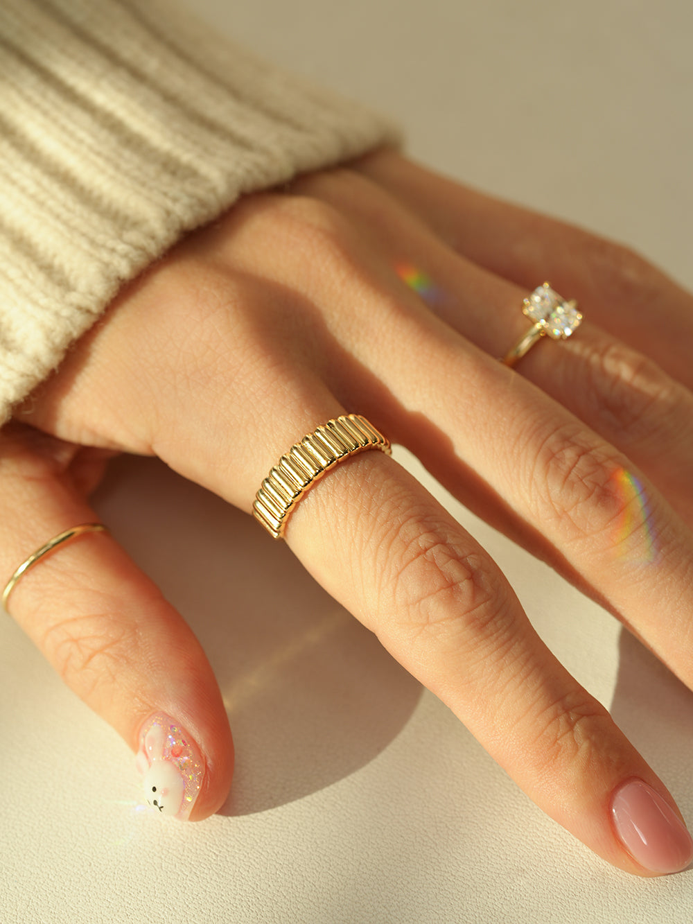 14K 18K Gold Embossed Ring