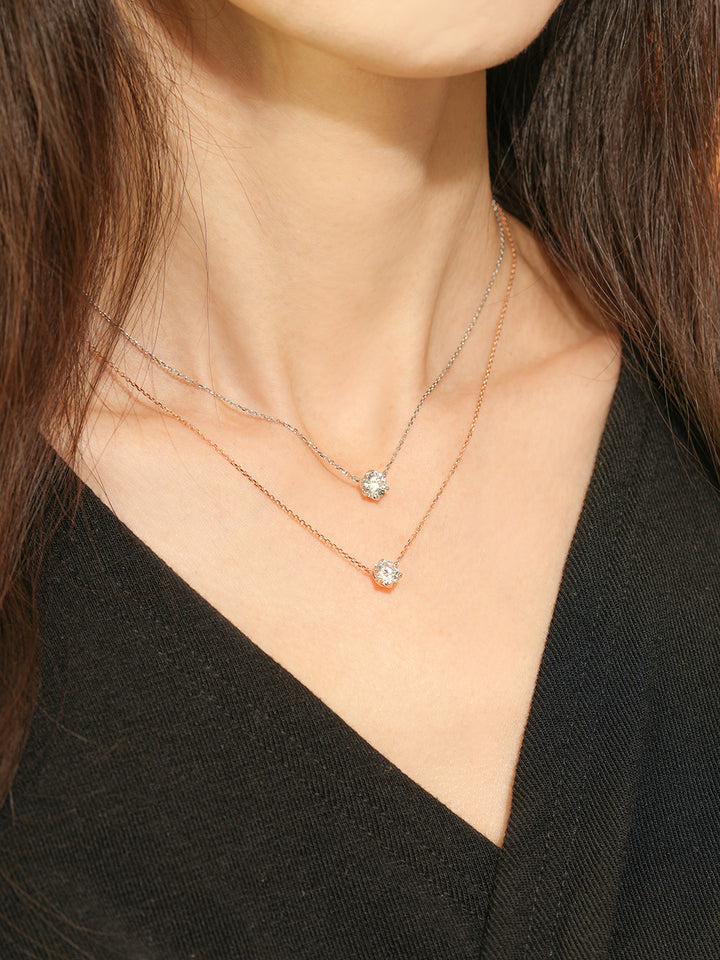 14K 18K Gold Moissanite Necklace