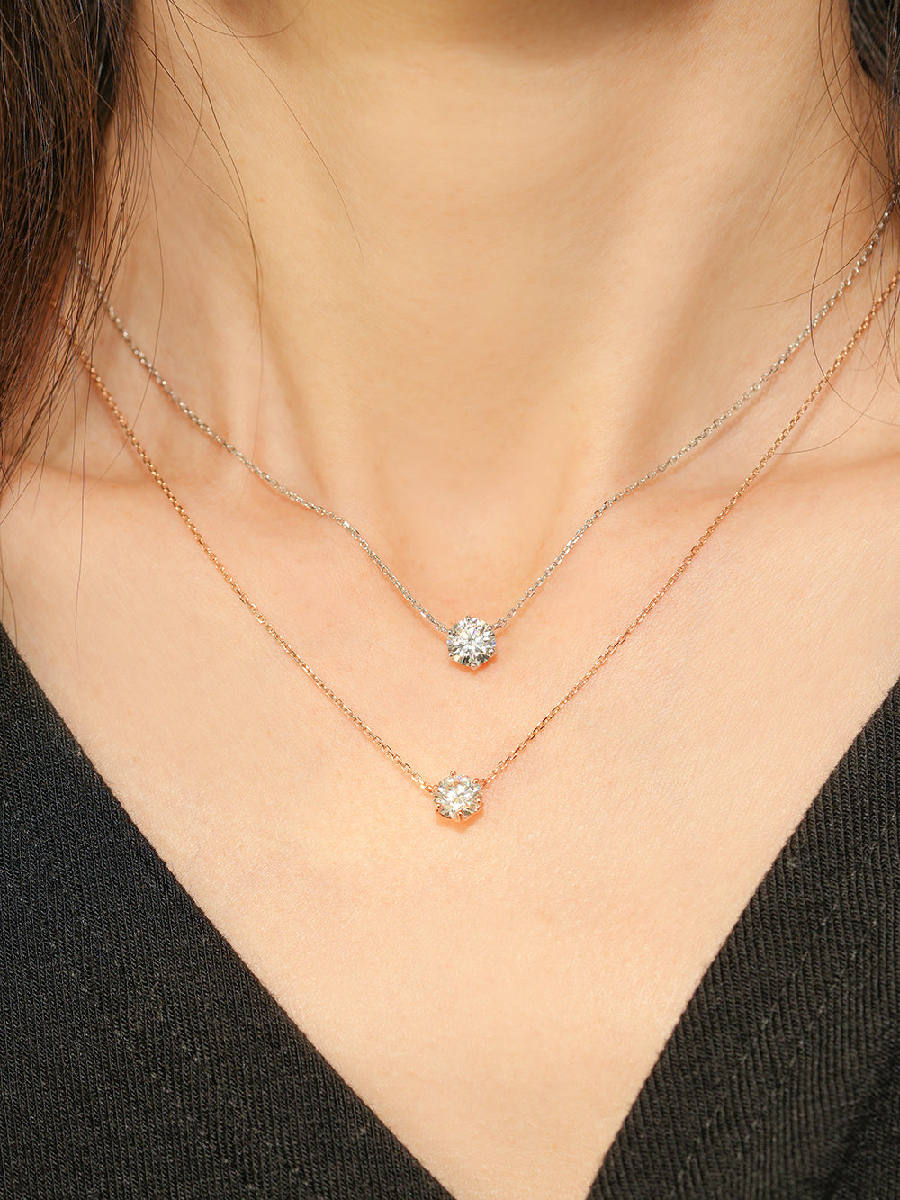 14K 18K Gold Moissanite Necklace